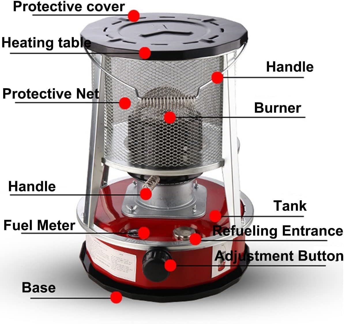 Outdoor Kerosene Heater with 6 Wicks and 2 Gloves