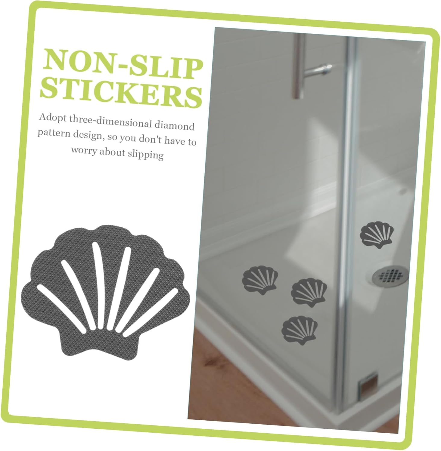 Yardenfun 30Pcs Shell Shaped Non-Slip Bathroom Skid Stickers
