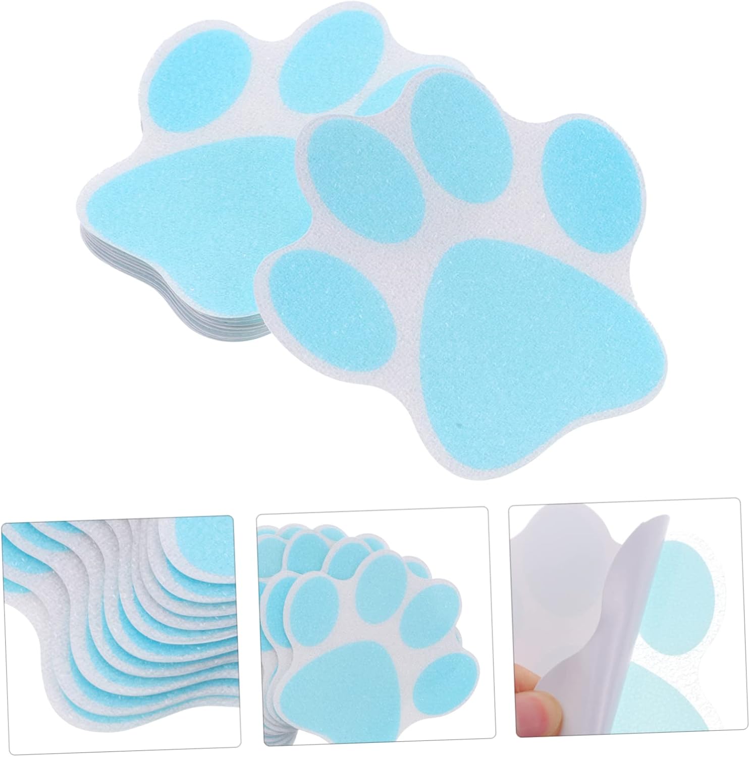Garneck 10pcs Blue Paw Print Non-Slip Bathtub Stickers