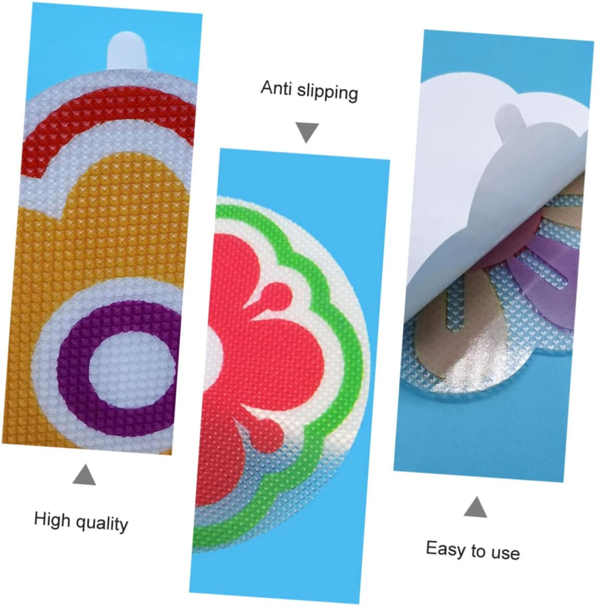 VICASKY 4pcs Cartoon Non-Slip Tile Stickers for Bathrooms