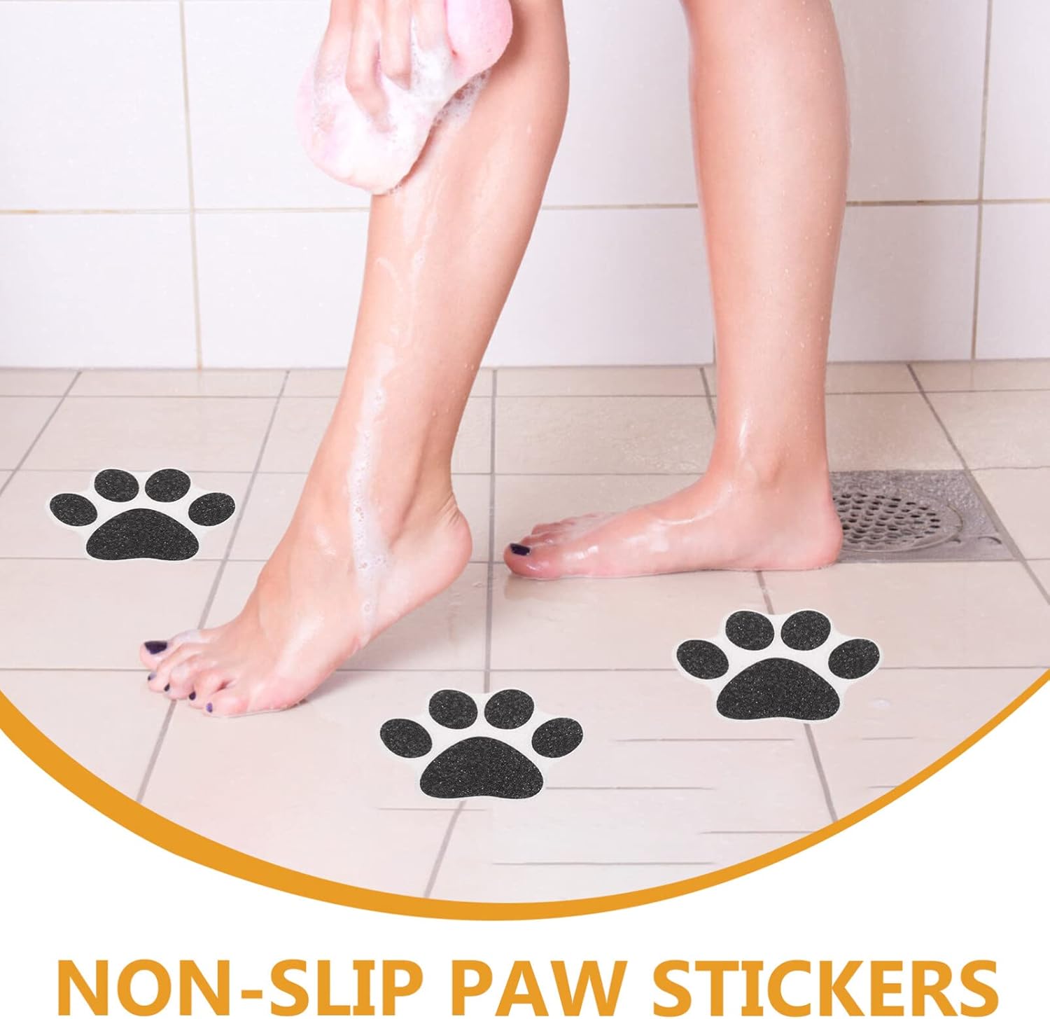 Kisangel Anti-Slip Bath Stickers 10pcs Dog Paw Design Decals