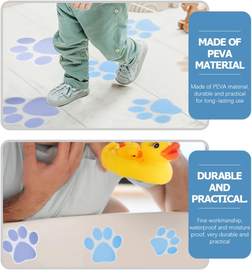 iplusmile 10pcs Paw Print Non-Slip Bathtub Decals