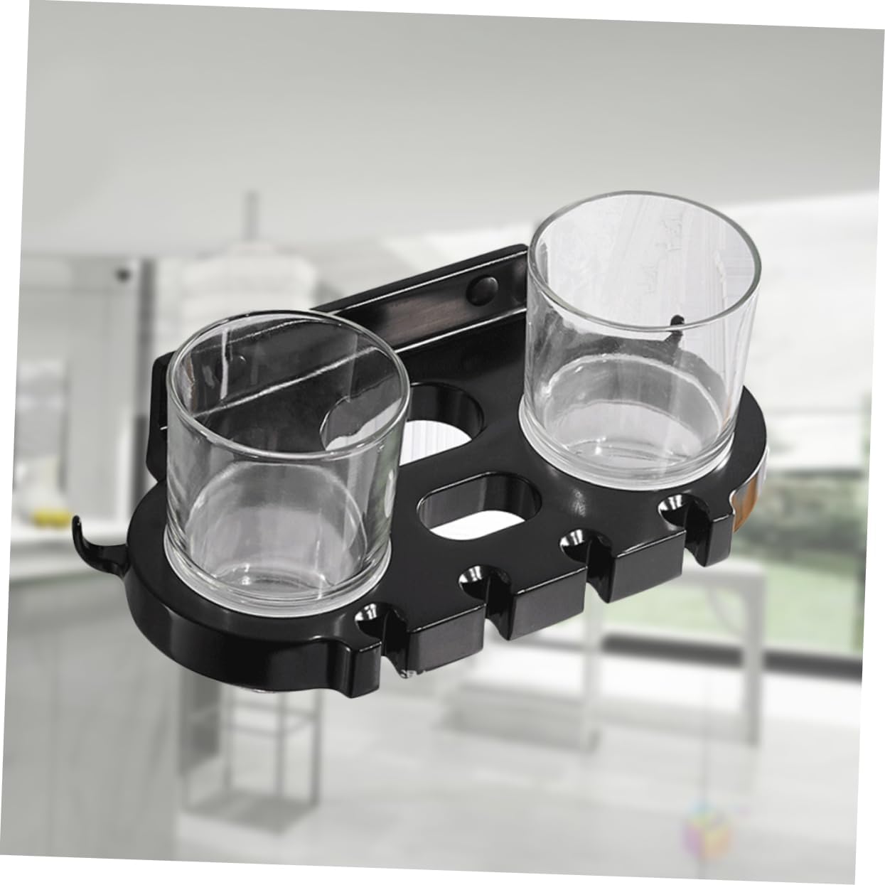 CAXUSD Punch Toothbrush Holder with Hooks and Cups
