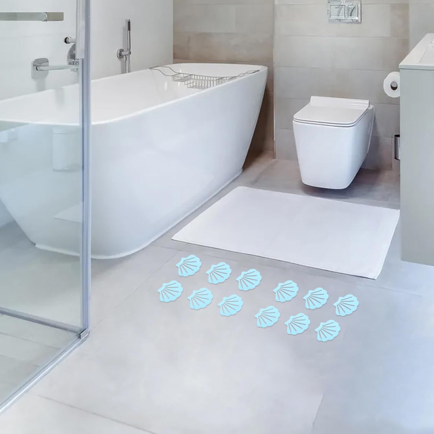 Cabilock 12pcs Shell Anti-Slip Stickers for Bathtub
