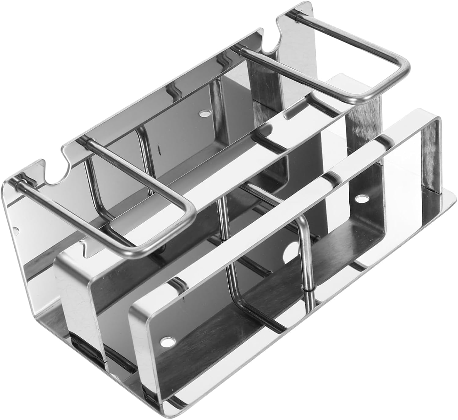 WOONEKY Multi-Functional Silver Toothbrush Holder