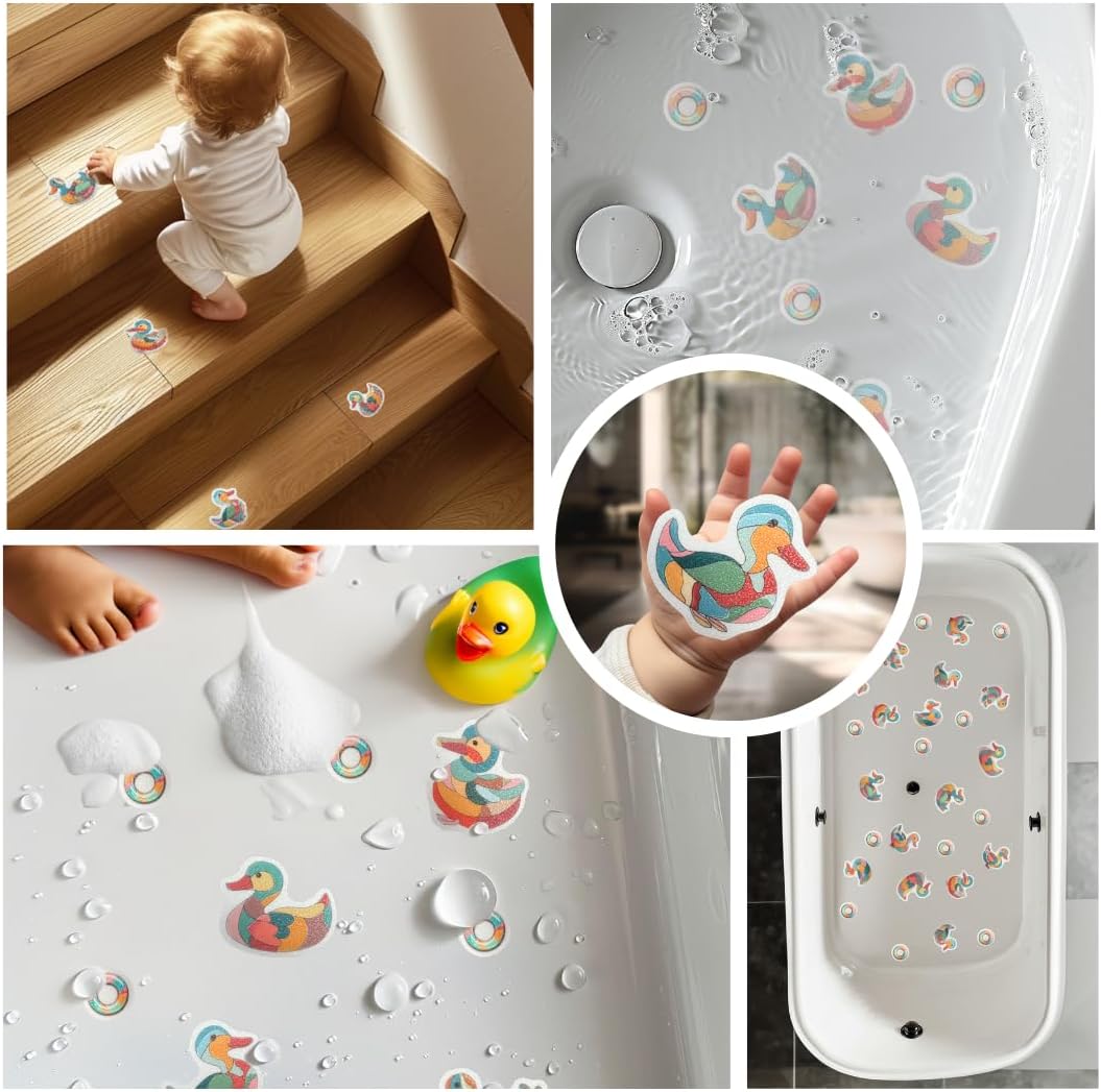 Non Slip Bath Duck Decals 28 PCS Pastel Design