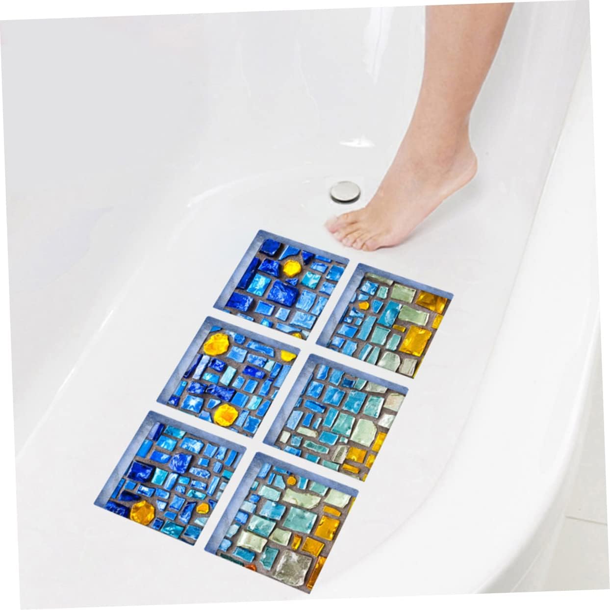 Ciieeo Bathtub Decor 6 Pack PVC Stickers