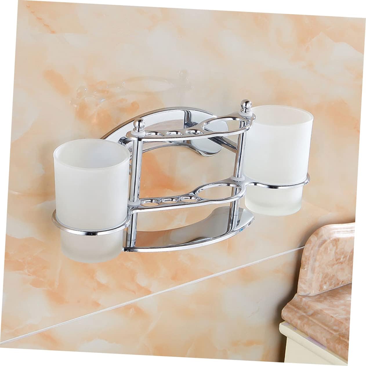 KONTONTY Wall Mounted Toothbrush Cup Holder