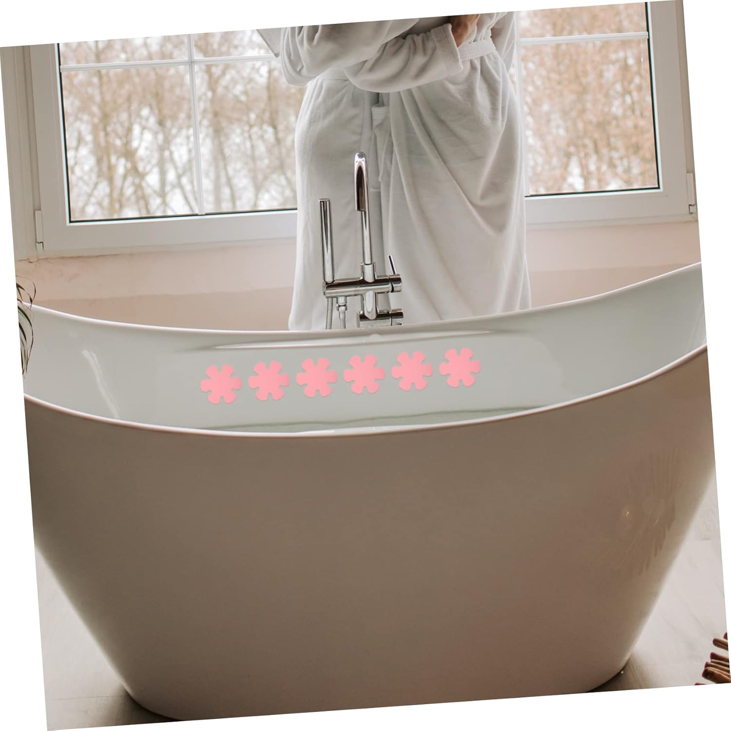PRETYZOOM Non-Slip Bathtub Stickers Snowflake Design