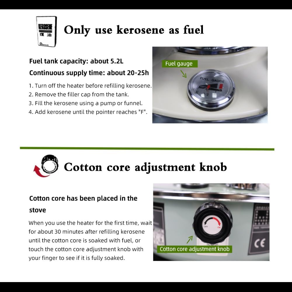 doorslay Kerosene Heater Portable Liftable Space Stove
