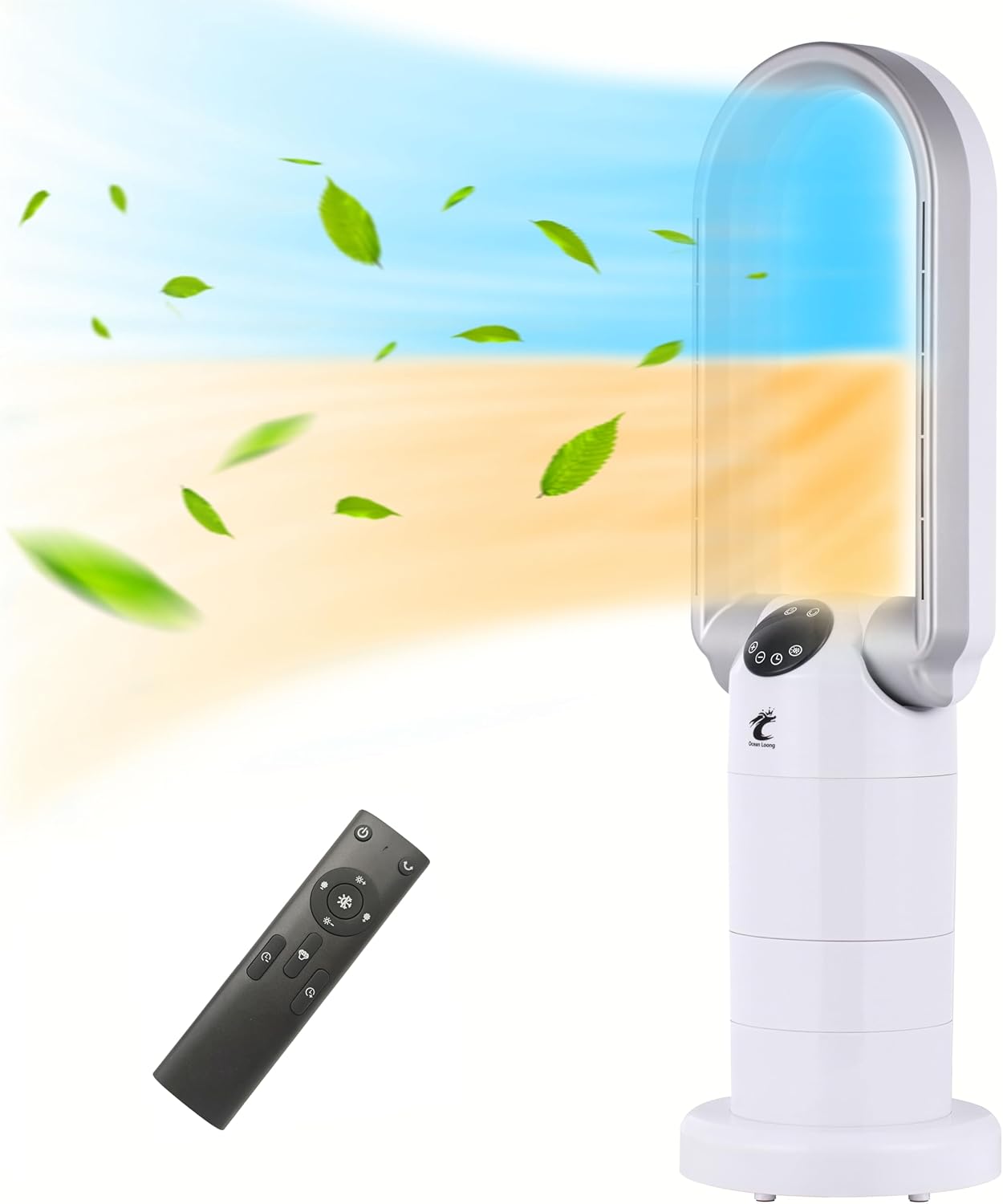 Ocean Loong 1500W Space Heater and Bladeless Fan Combo White