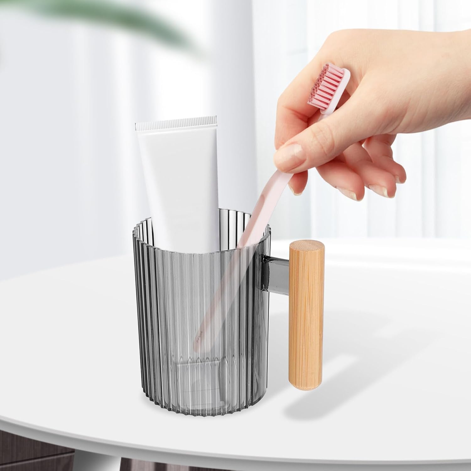 ABOOFAN 4-Piece Toothbrush Storage Cup Set