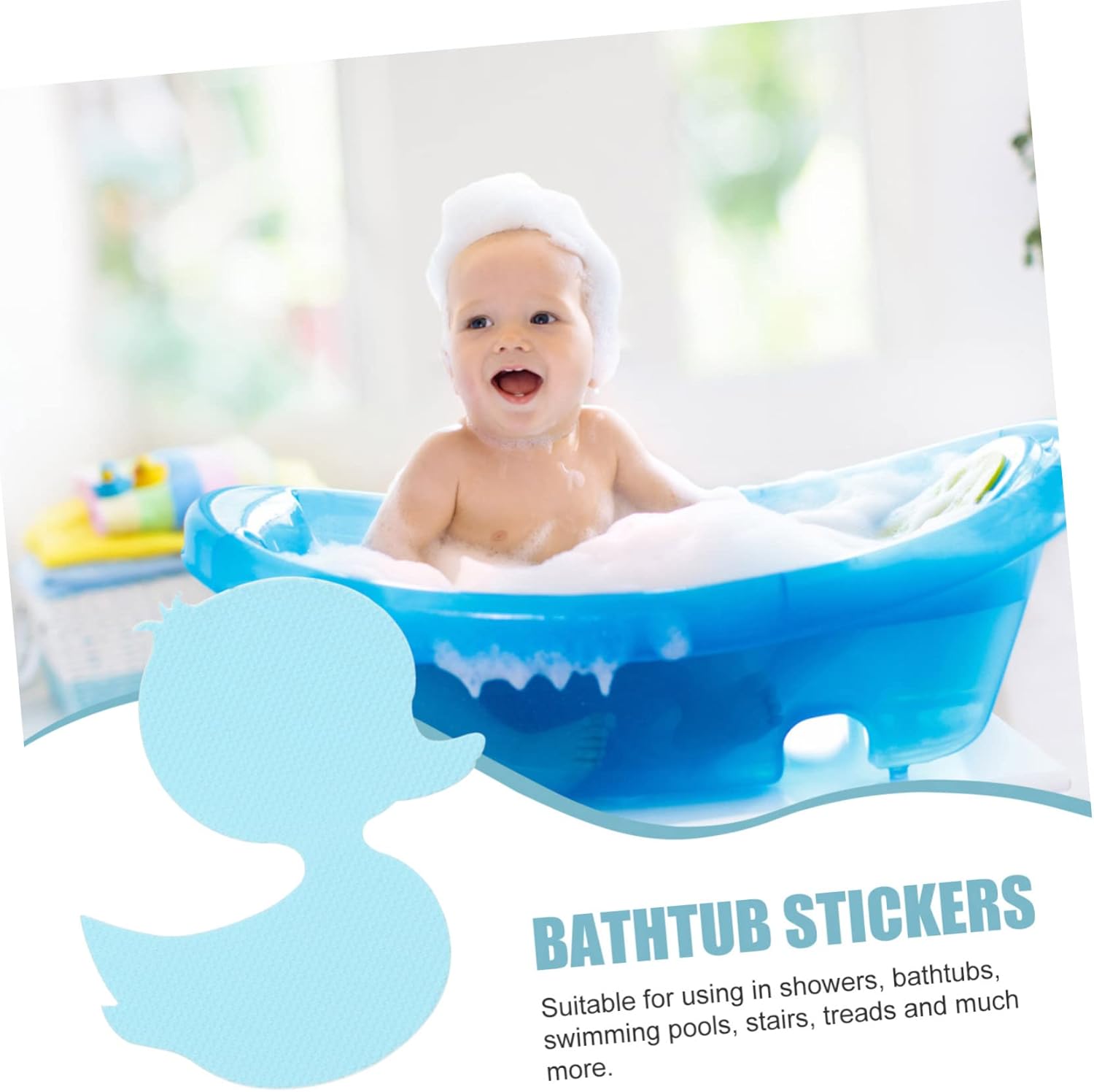GLEAVI 24Pcs Non-Slip Bathtub Stickers Cute Duck Adhesive Decals for Safety