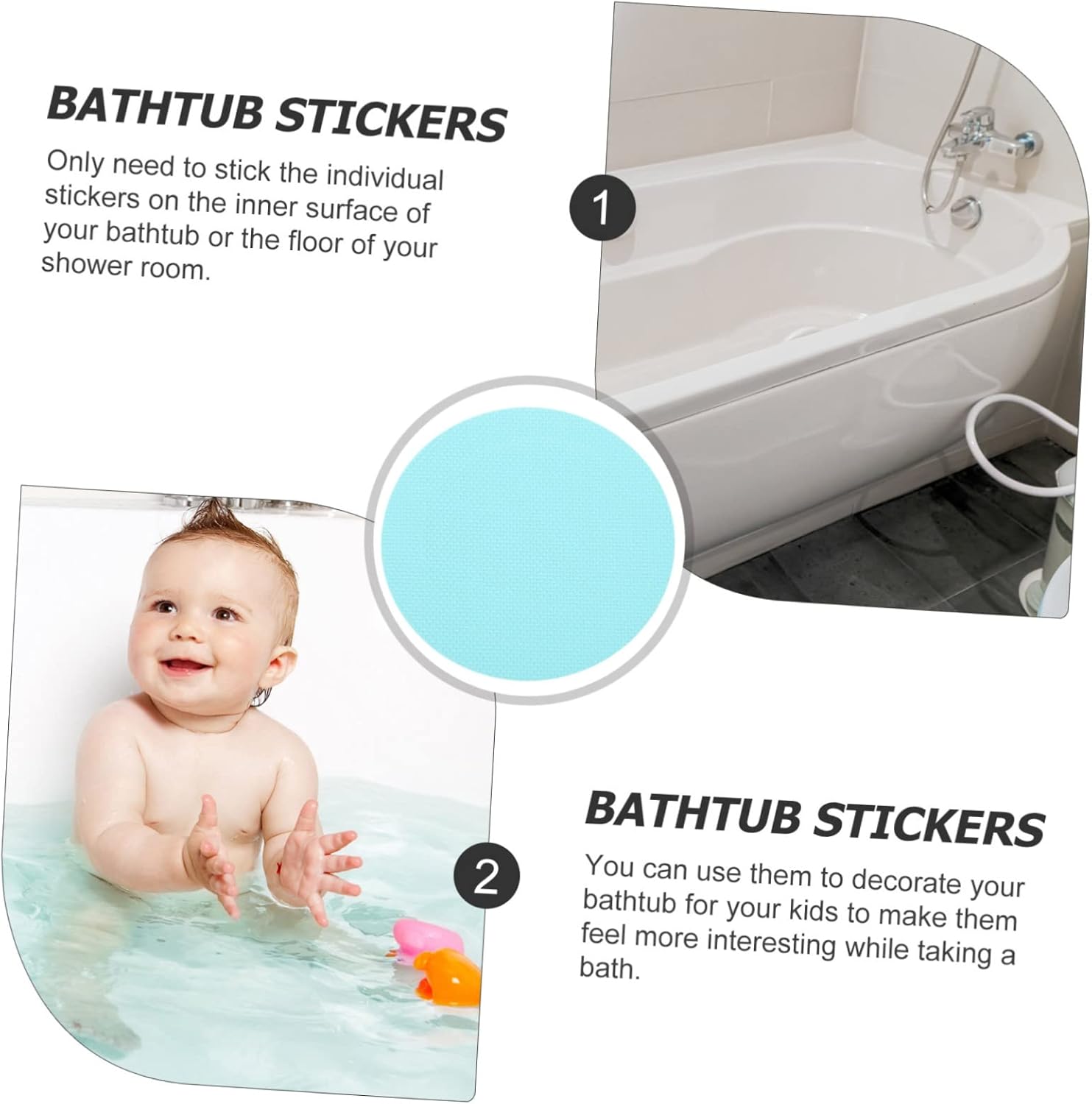 TINEASUR 40pcs Bathtub Stickers Non-Slip Waterproof Decals
