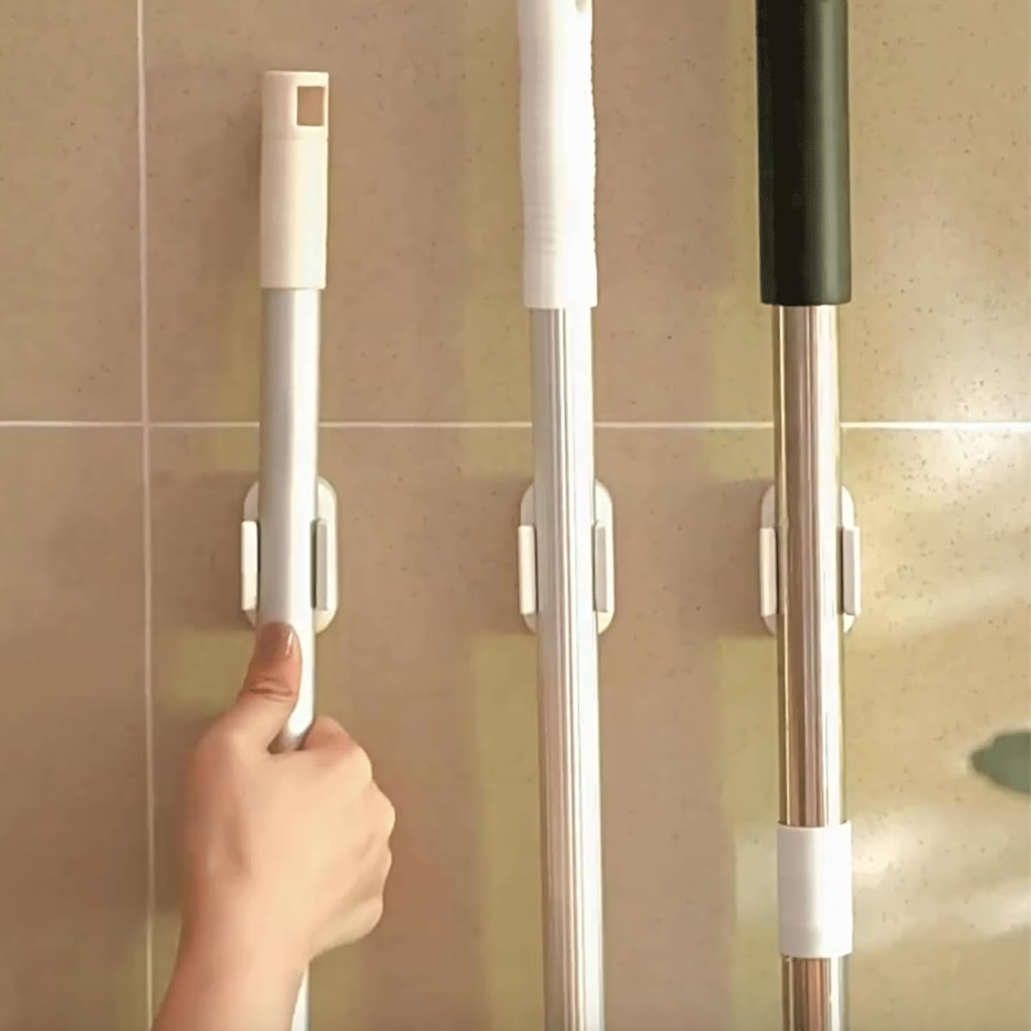 4PCS Wall-Mounted Toothbrush Holder with Adjustable Clamp