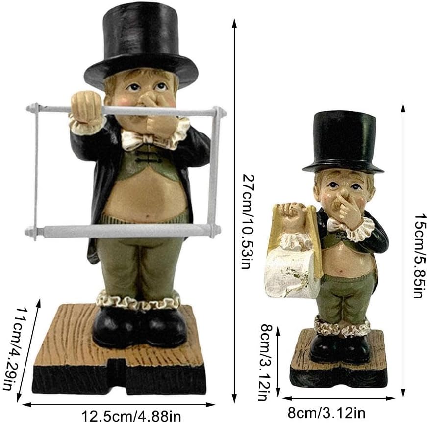 Pulunto Toilet Butler Statue Resin Gentleman Tissue Holder