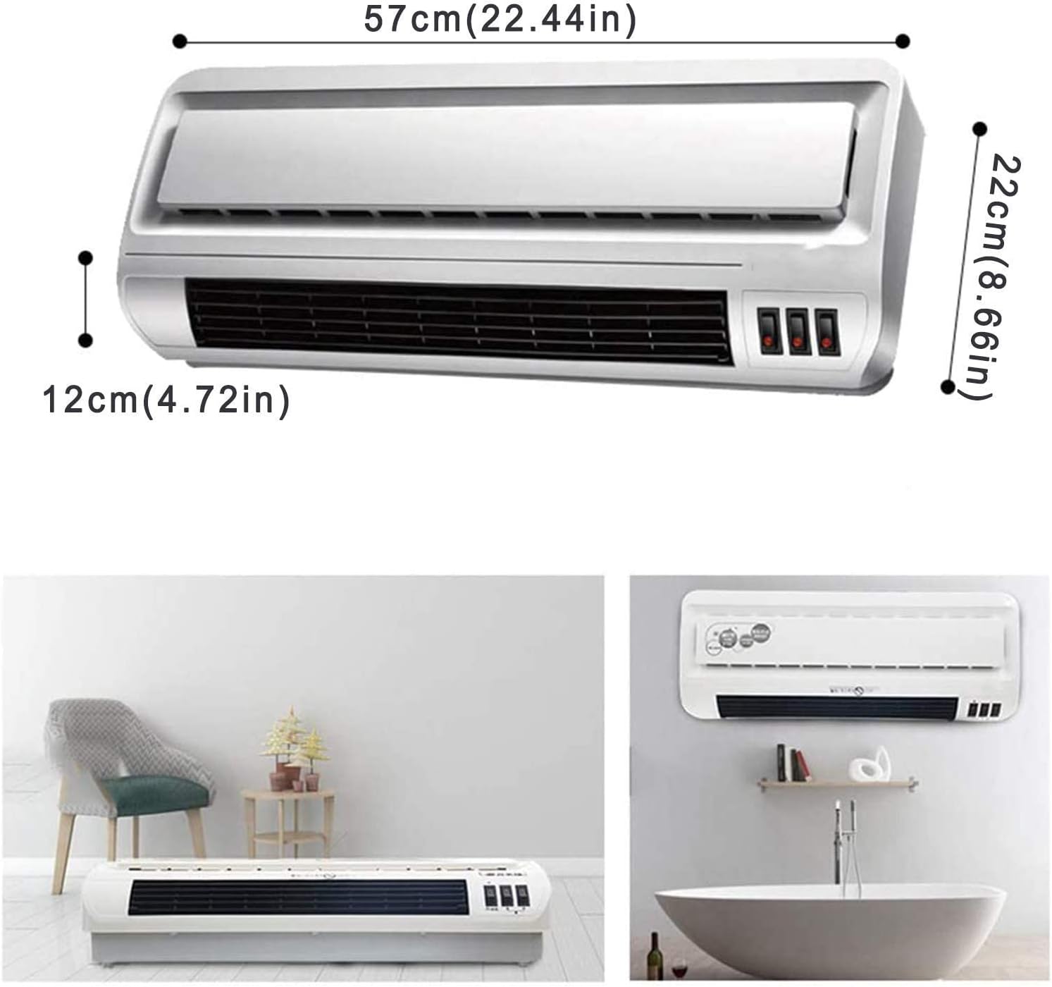 Wangfeng Wall Heater 3 Seconds Fast Heat 4 Speed Options
