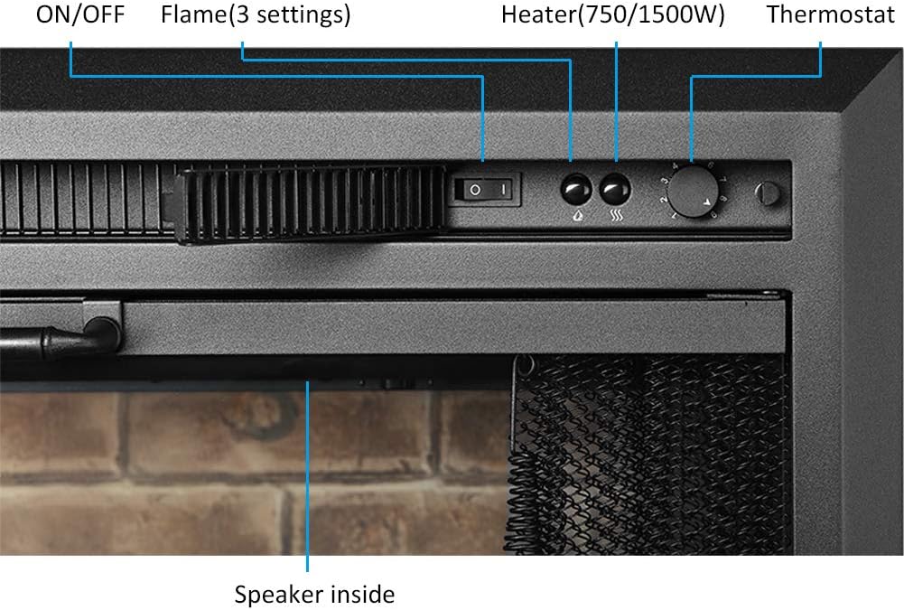 PuraFlame Klaus Electric Fireplace Insert with Fire Crackling Sound