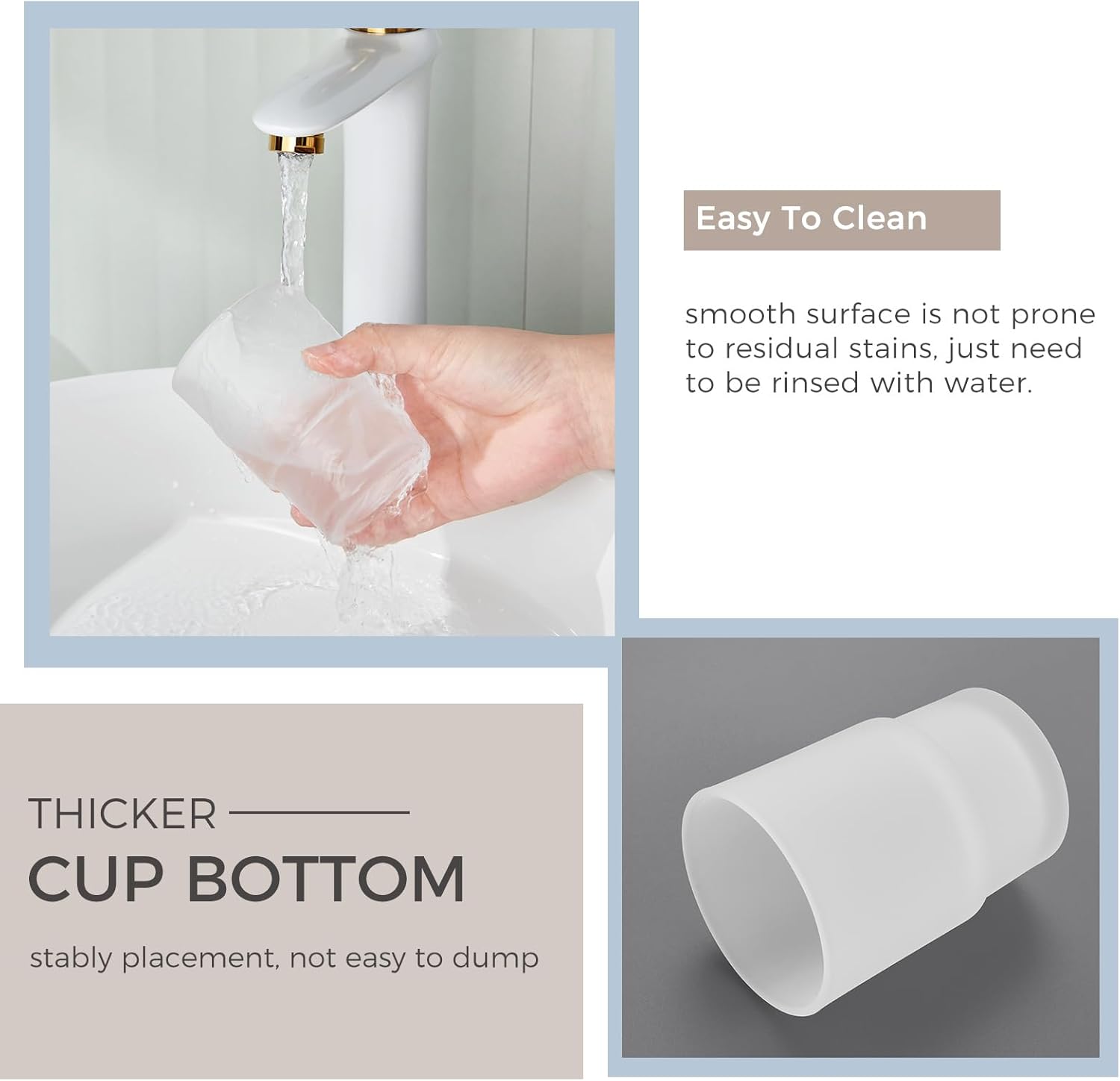 Aomasi Frosted Glass Tumbler Cap 2 Pack 1