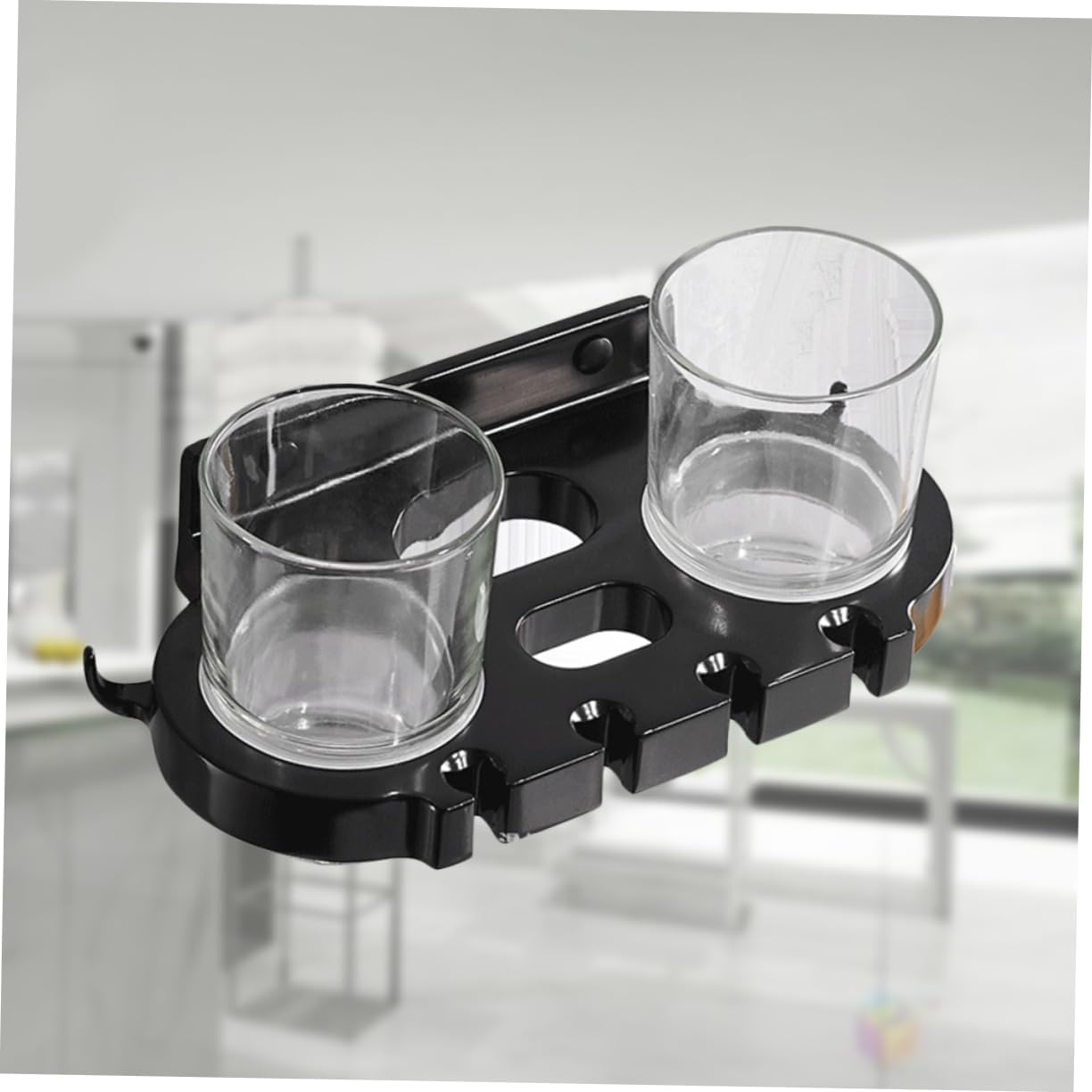 BUGUUYO Punch Toothbrush Holder with Hooks and Cups 1