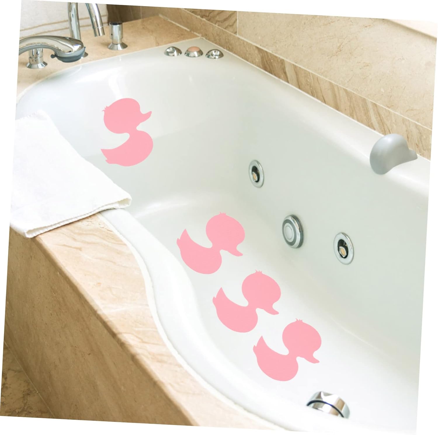 BUGUUYO 24pcs Duck Shaped Nonslip Bathtub Stickers