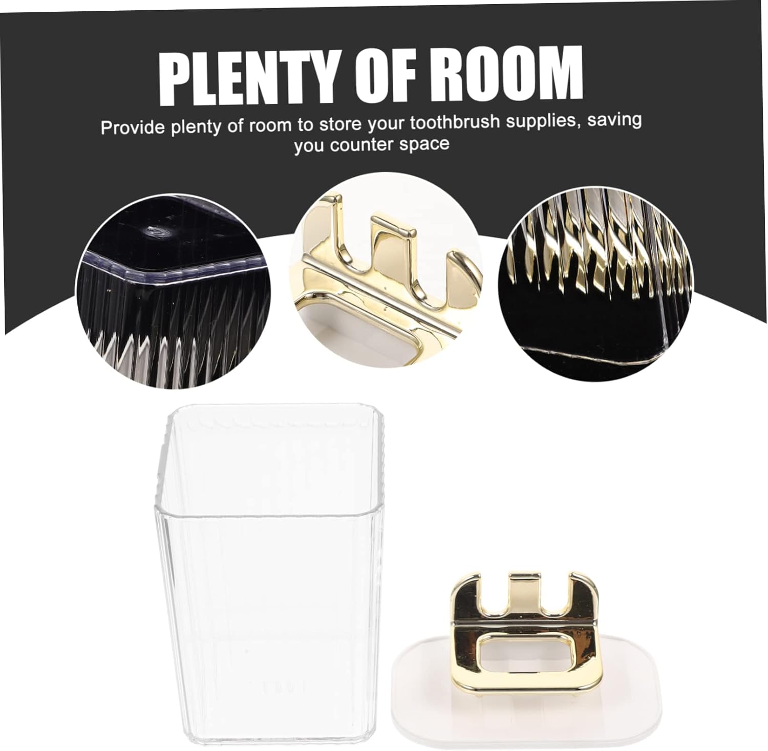 Wall Toothbrush Holder with 2 Slots - No Drill Design