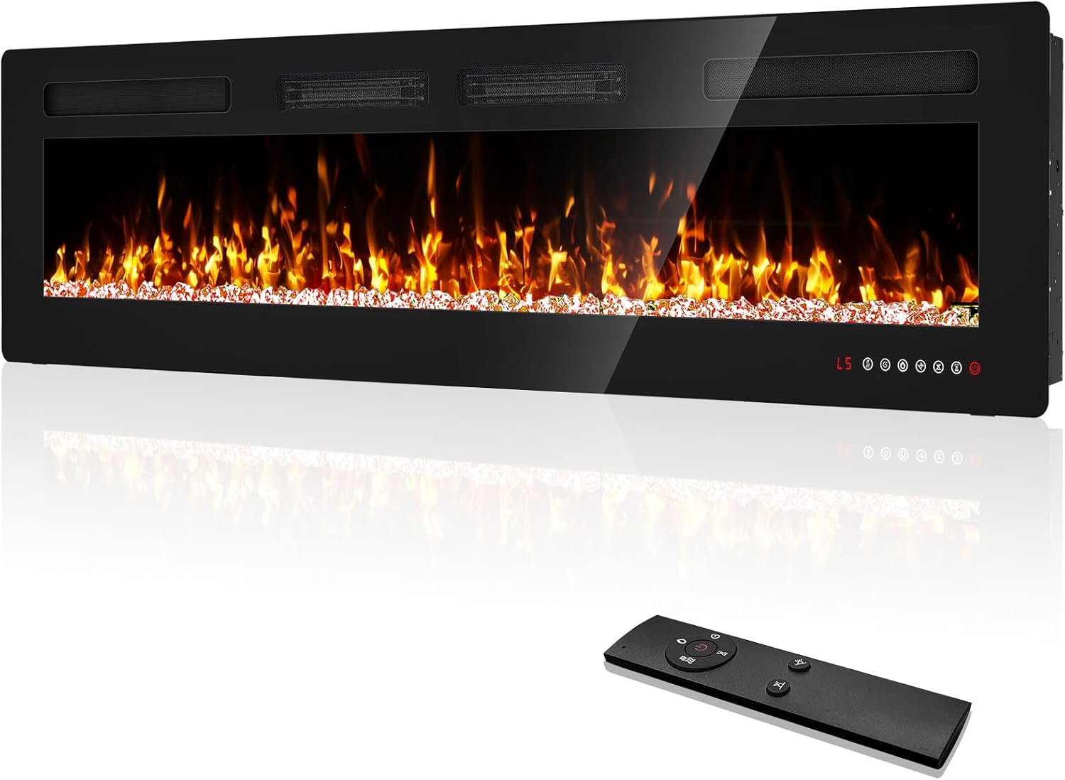 72 Inch Ultra Thin Electric Fireplace with Remote and Touch Screen