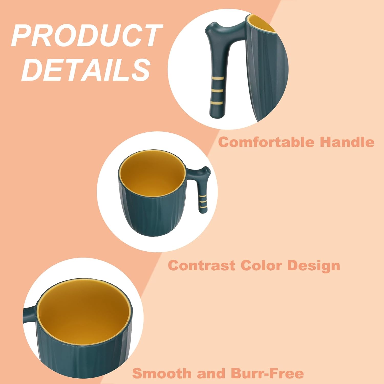 Uxcell Toothbrush Cup with Handle 400ml Dark Green