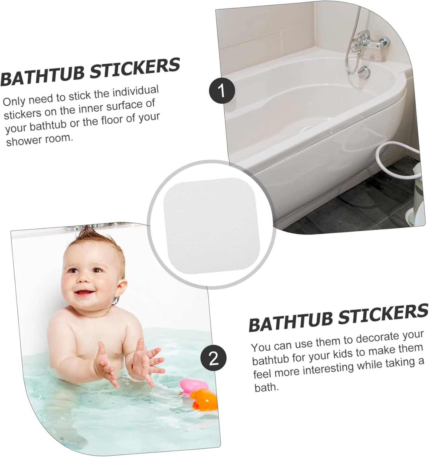 Alipis 72pcs Non-Slip Bathtub Stickers for Kids and Adults