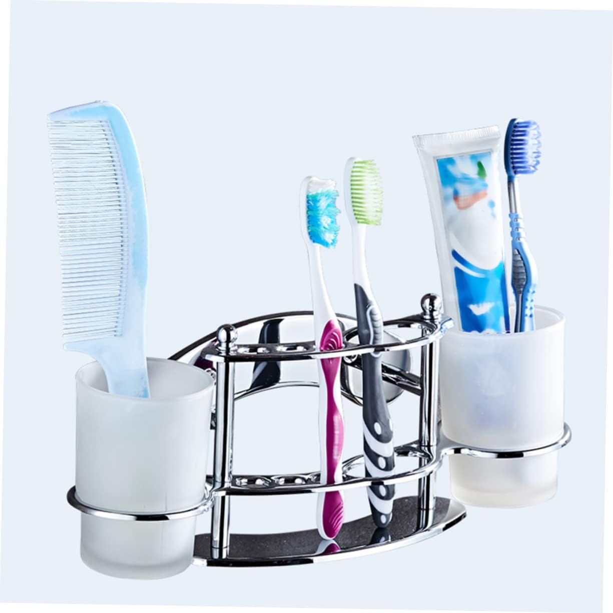 FONDOTIN Wall Mounted Toothbrush Holder with Cup