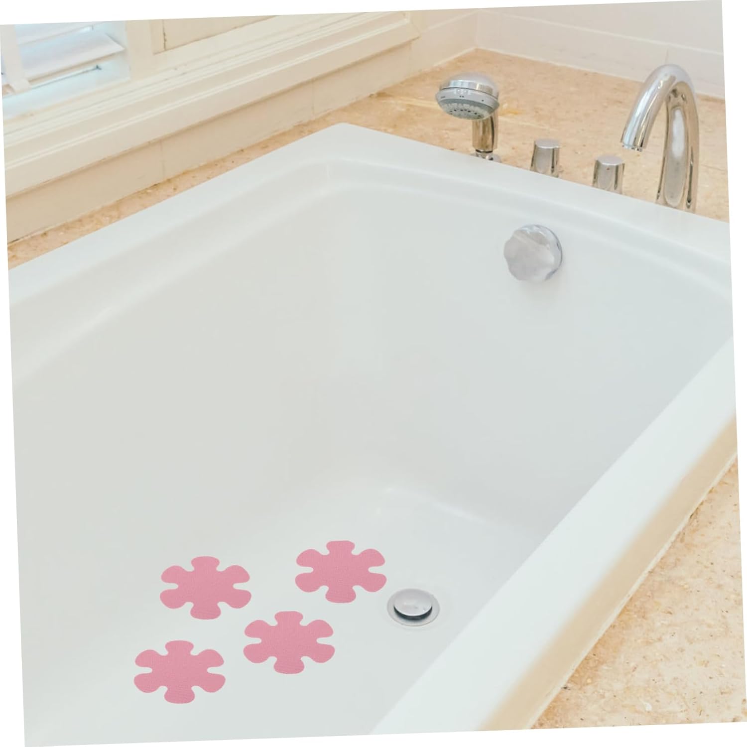 Happyyami Flower Shape Non-Slip Bathtub Stickers