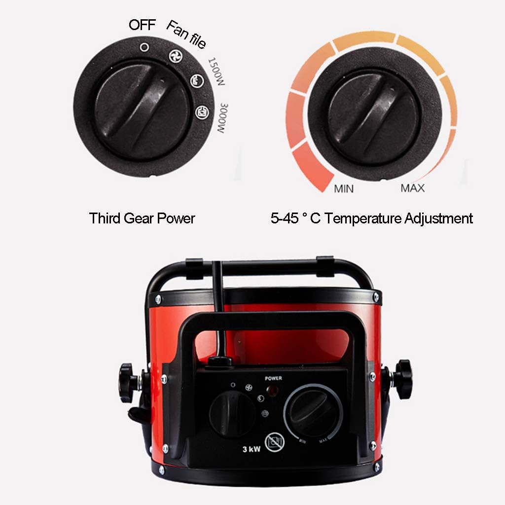 3000W Drum Fan Heater with 3 Heat Settings