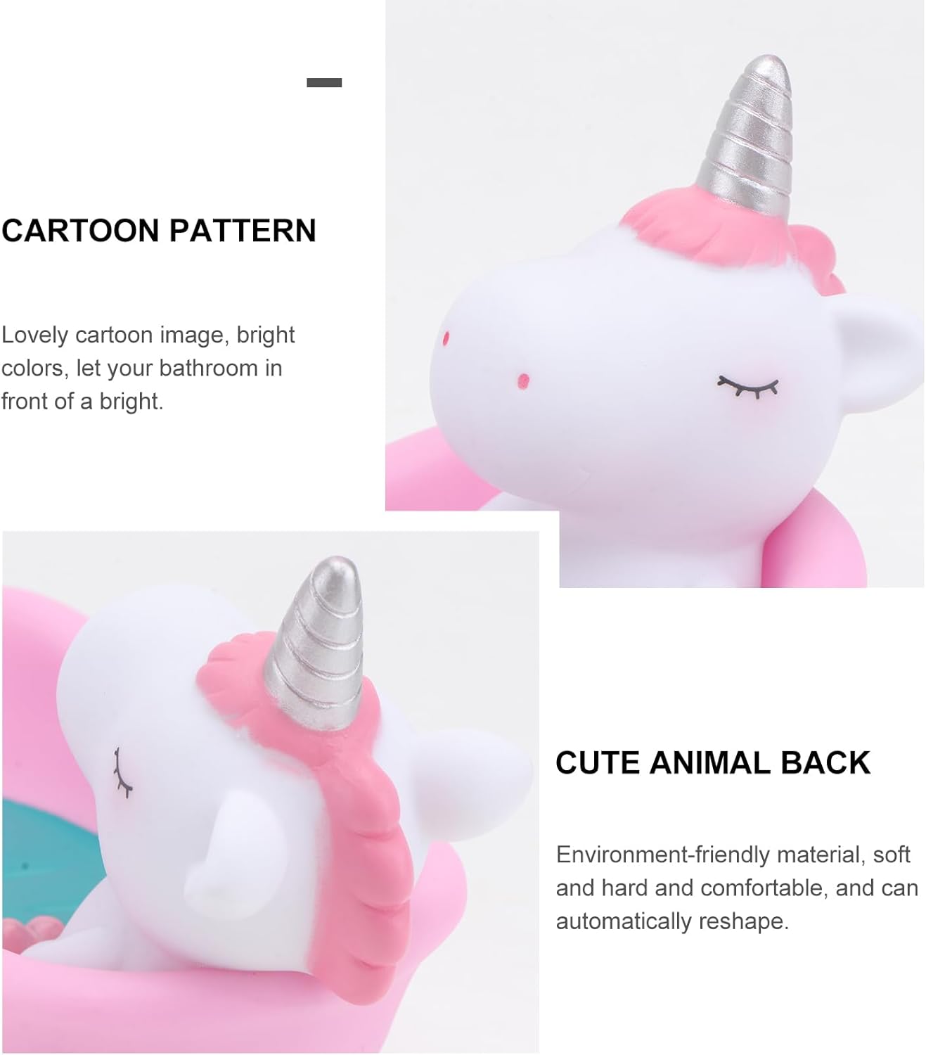 PRETYZOOM Funny Unicorn Soap Dish for Bathroom