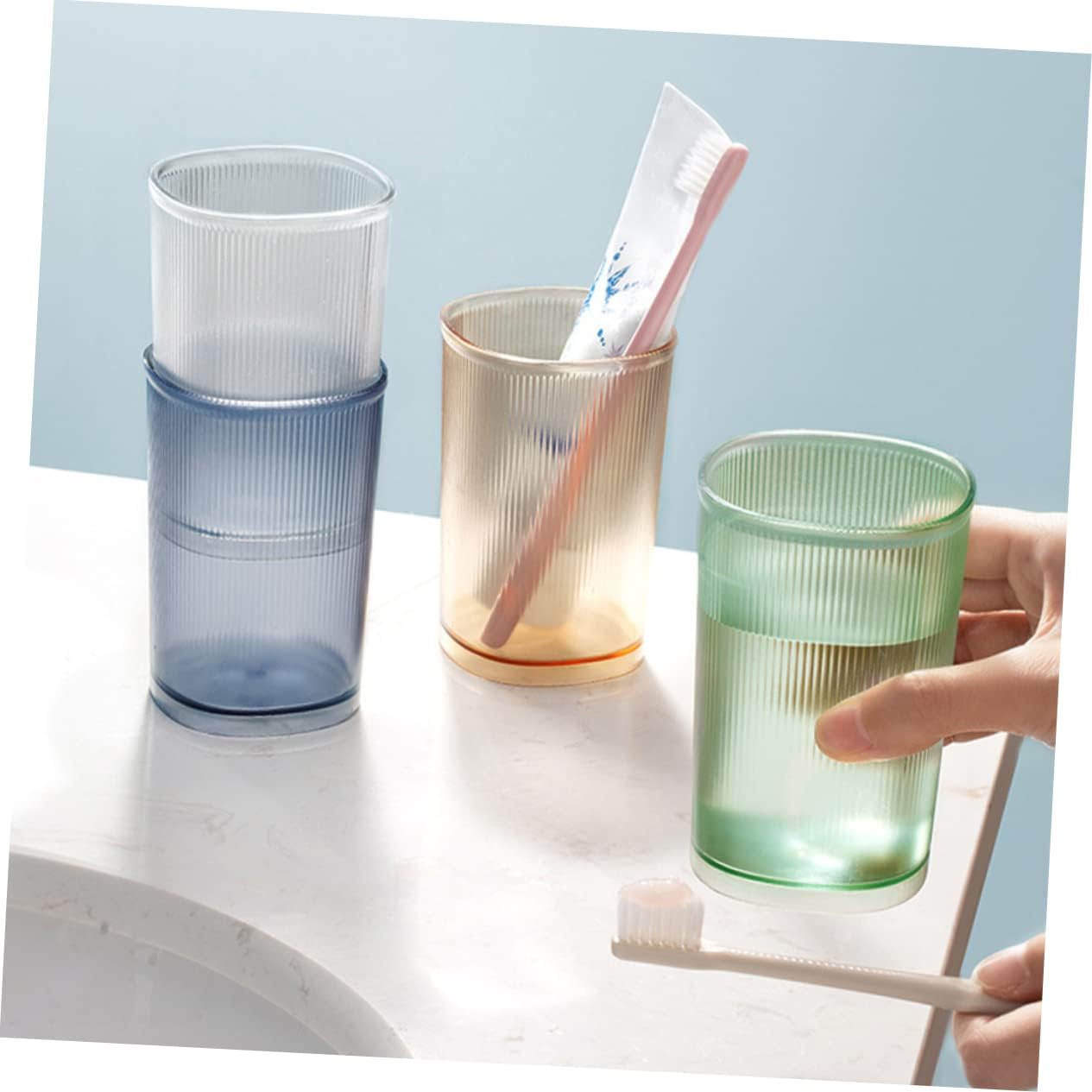 Alipis 3Pcs Portable Toothbrush Holder Cups for Home and Travel