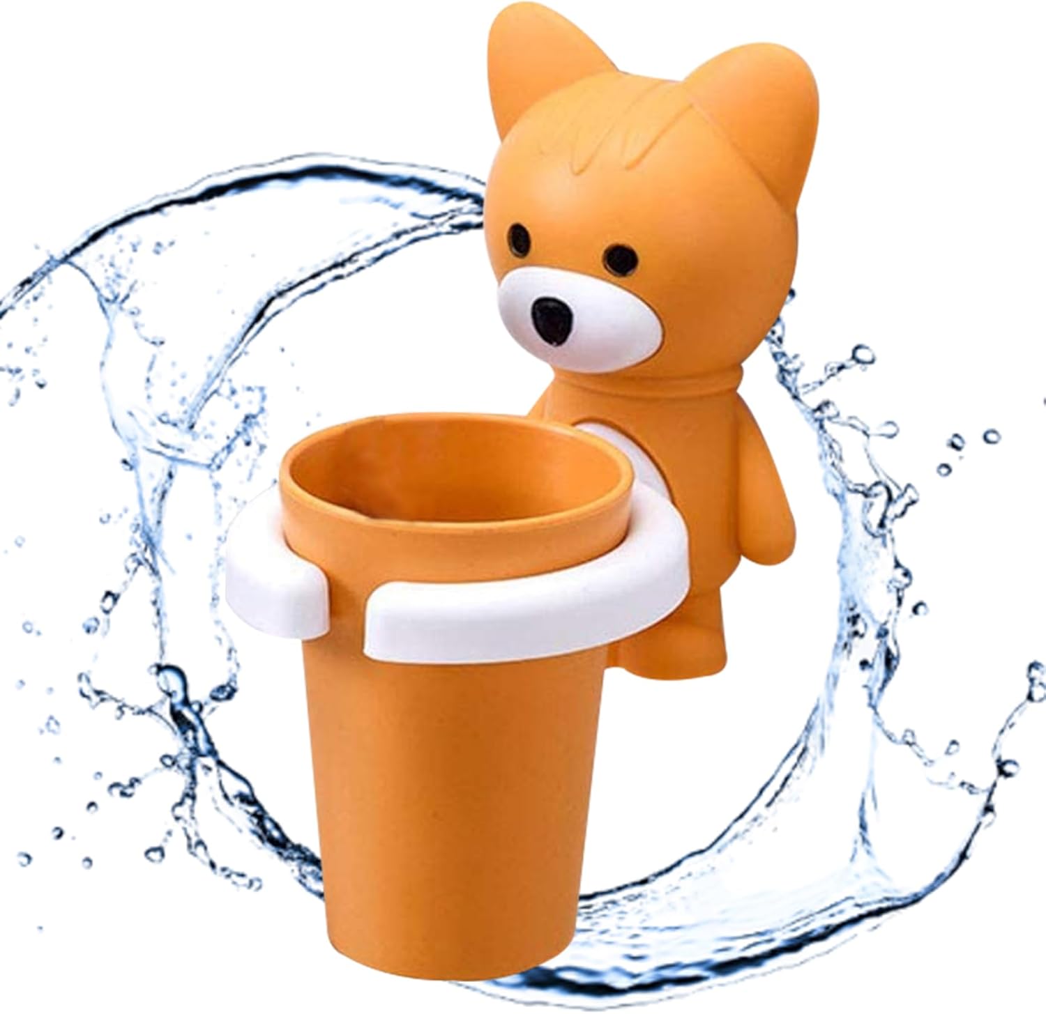 Kids Cartoon Fox Toothbrush Holder with Self Adhesive Suction Cup