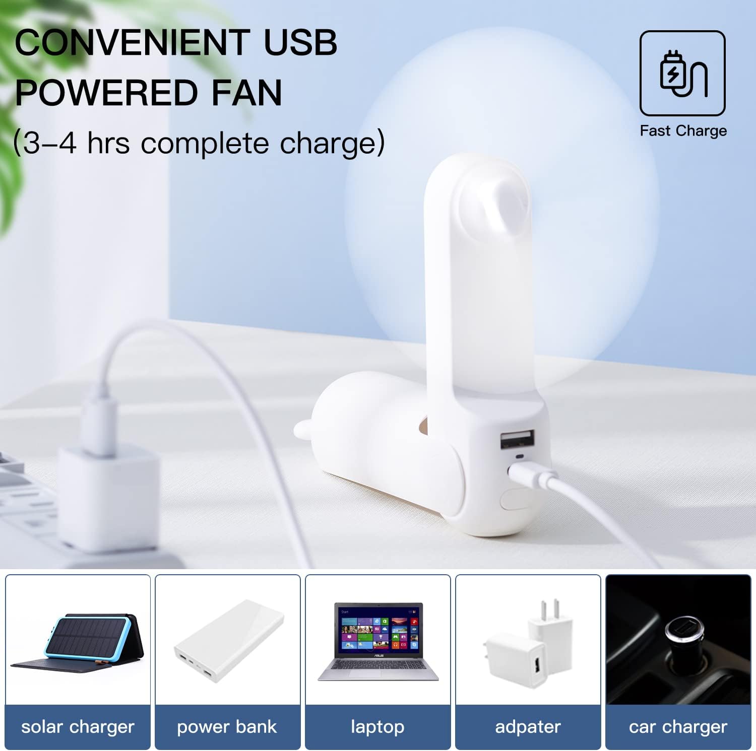JISULIFE Handheld Fan with 4500 mAh Powerbank
