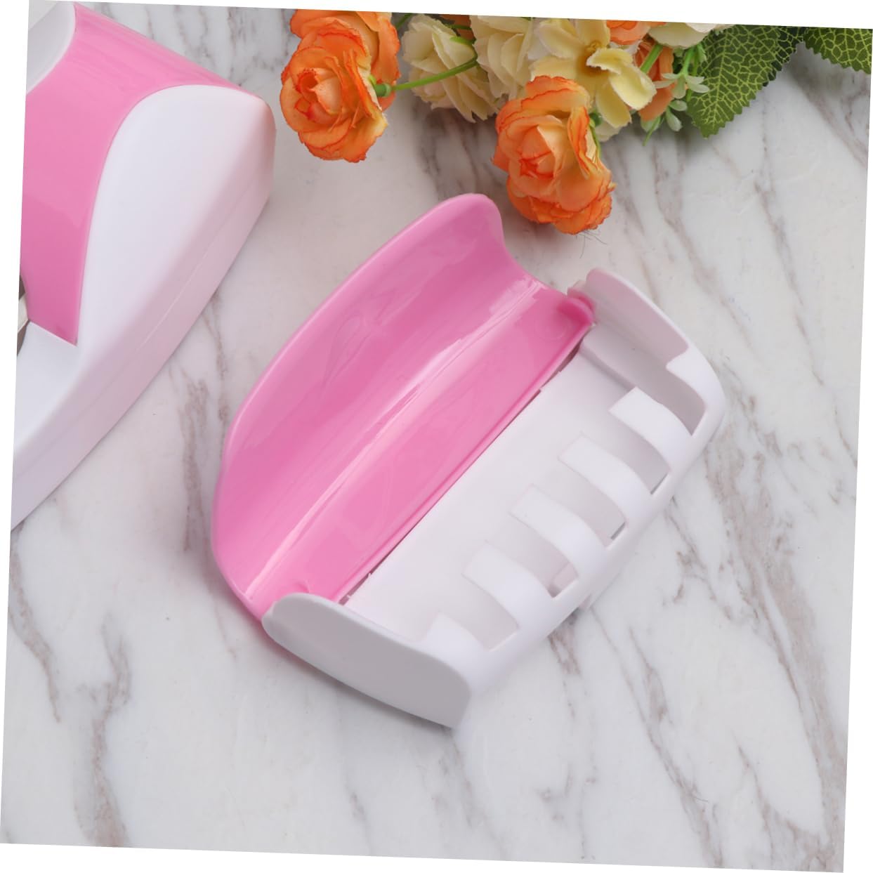 Unomor 2PCS Wall-Mounted Toothbrush Holder and Suction Toothpaste Extruder