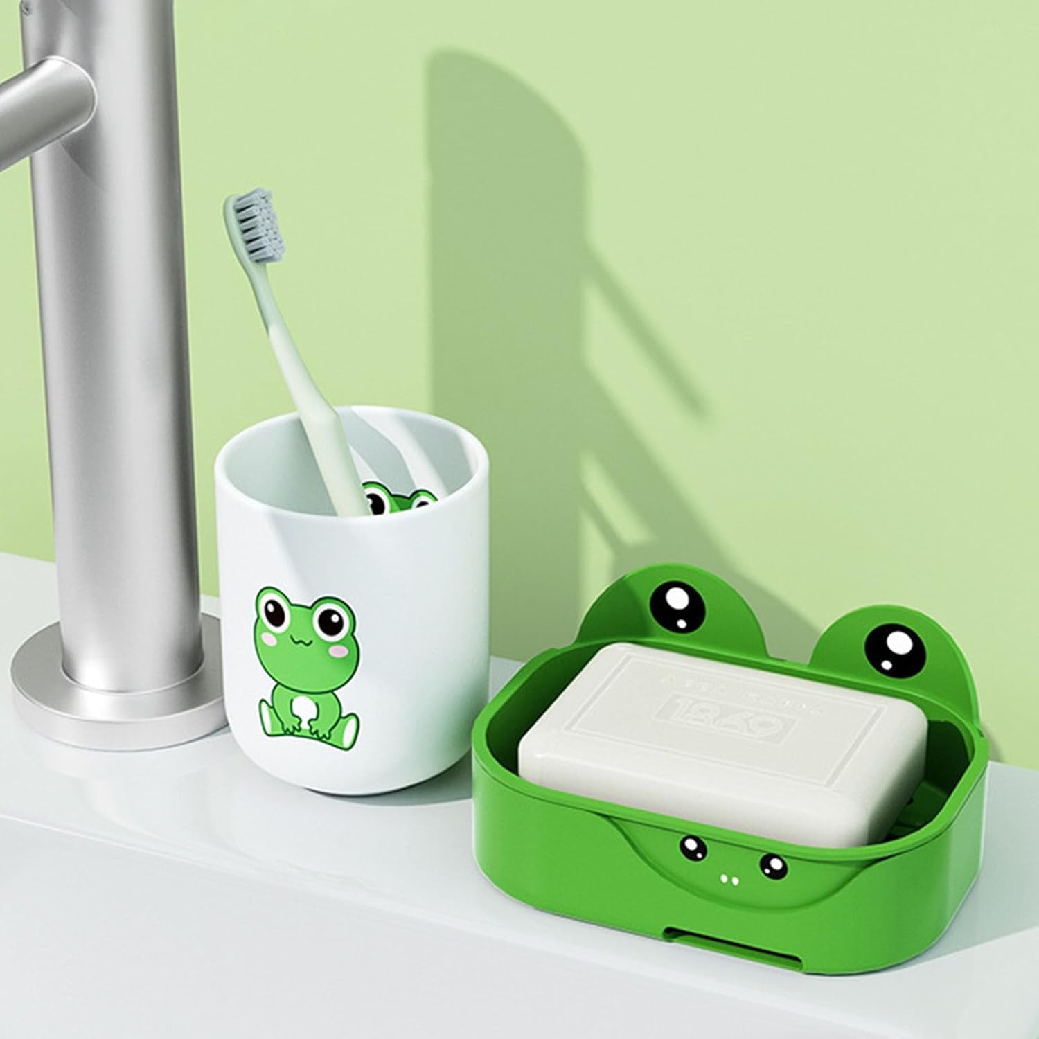 Frogs Wall Soap Dish Double Layer Drainage