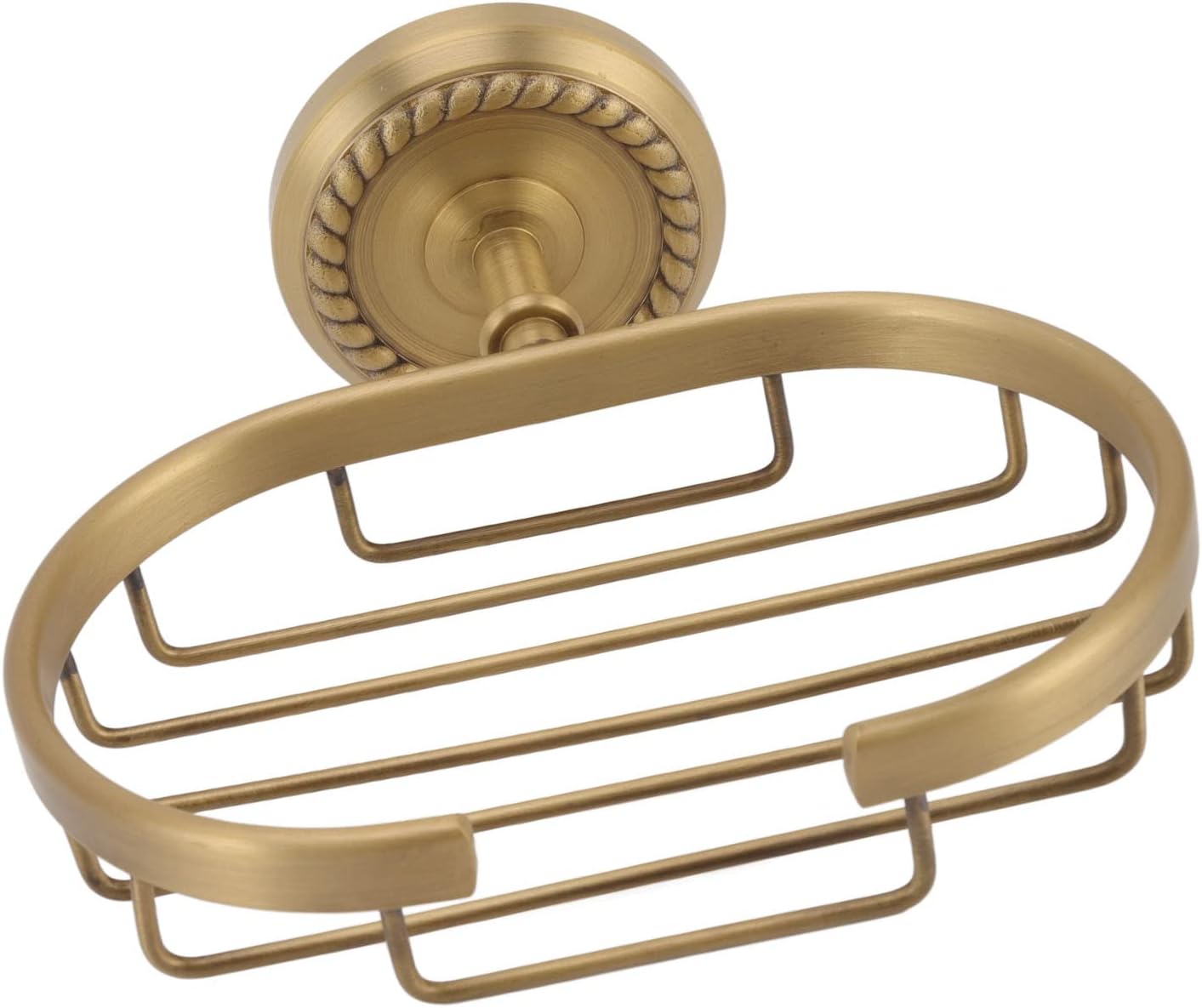 Fafeicy Soap Basket with Twisted Pattern Copper Stainless Steel Holder