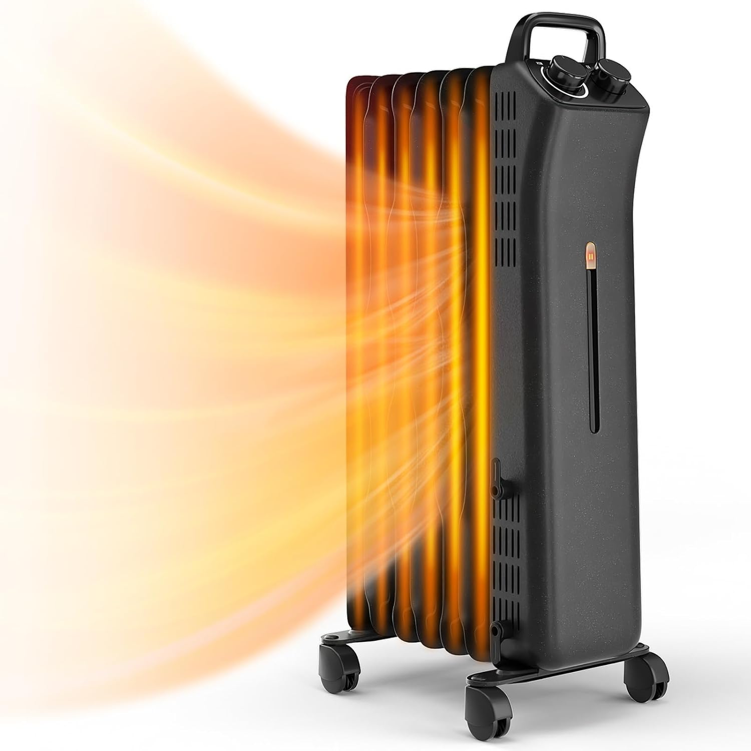 S AFSTAR 1500W Electric Oil Heater with 3 Heat Settings and Safety Features