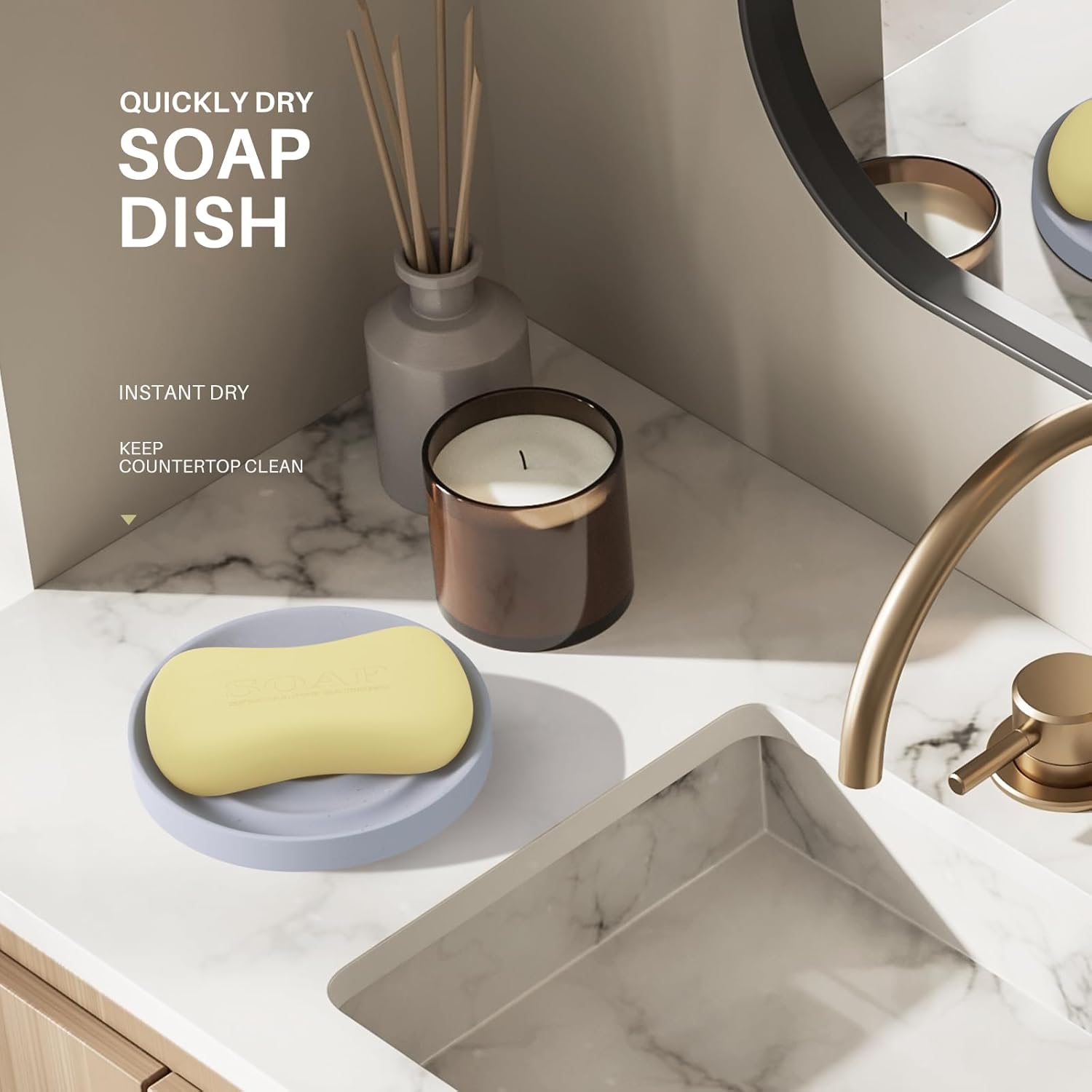 Slow Slog Diatomite Soap Dish Holder Gray 1