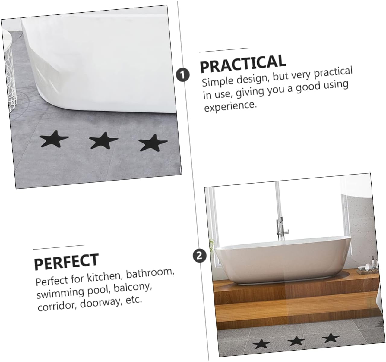 Cabilock 40pcs Non-Slip Bathtub Stickers with Anti-Slip Grip