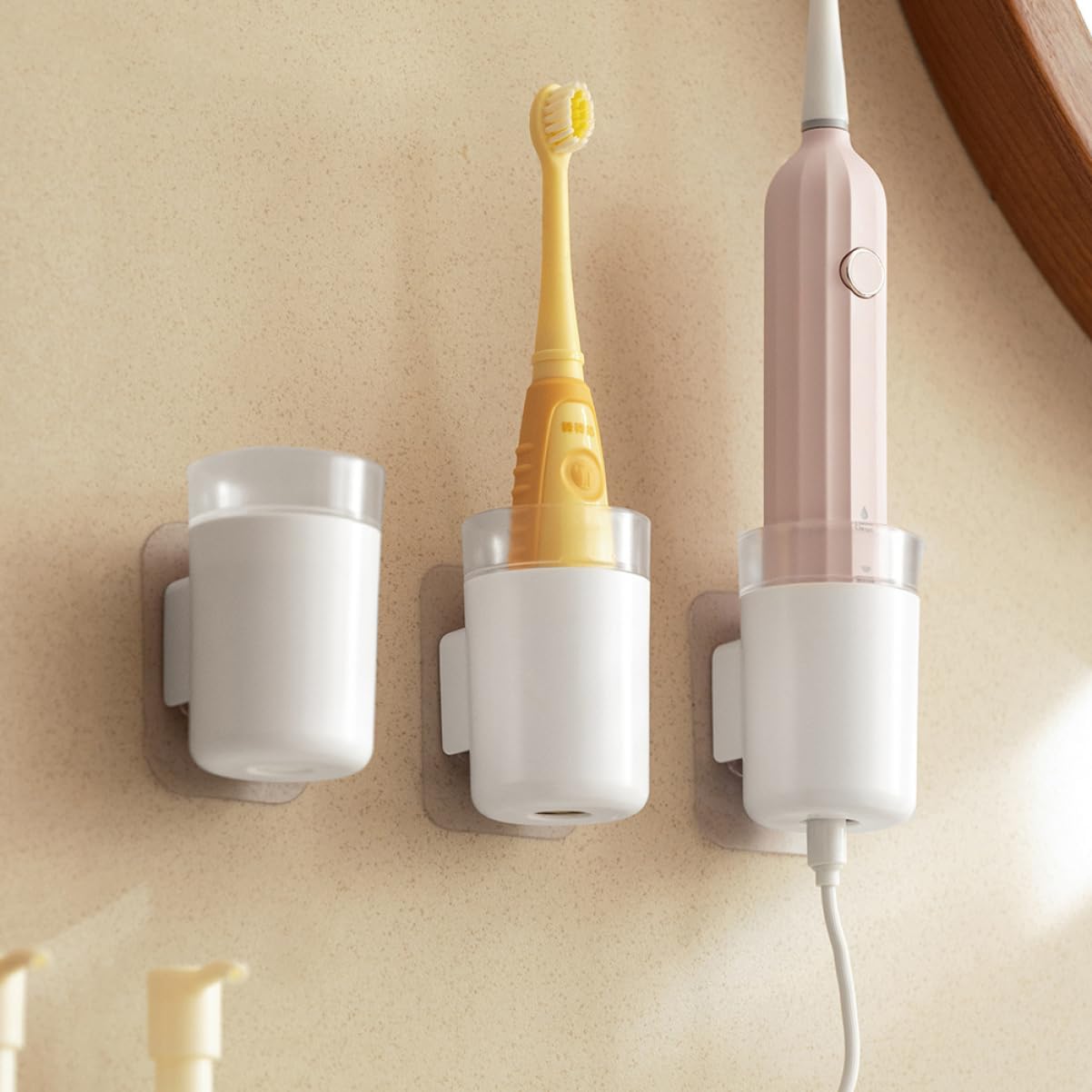 PRETYZOOM 2pcs Wall Mounted Electric Toothbrush Holder