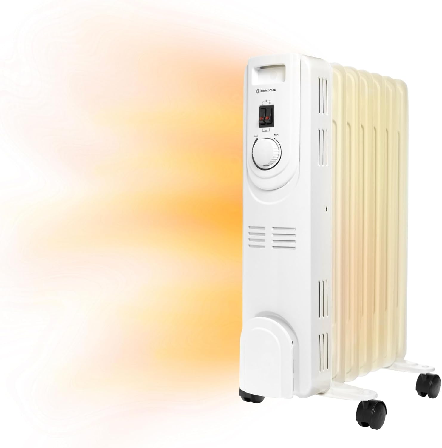Comfort Zone 1200W Oil-Filled Radiant Space Heater with Safety Features