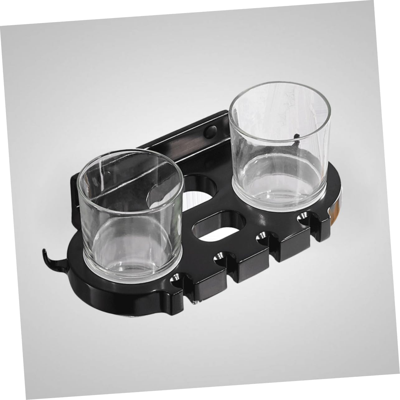 ABOOFAN Punch Toothbrush Holder Black Aluminum