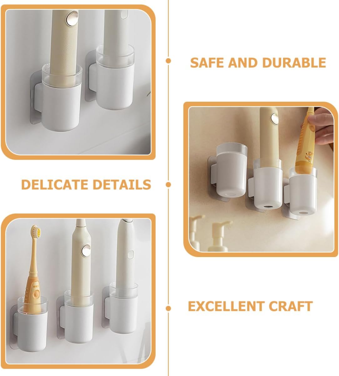 PRETYZOOM 2pcs Wall Mounted Electric Toothbrush Holder