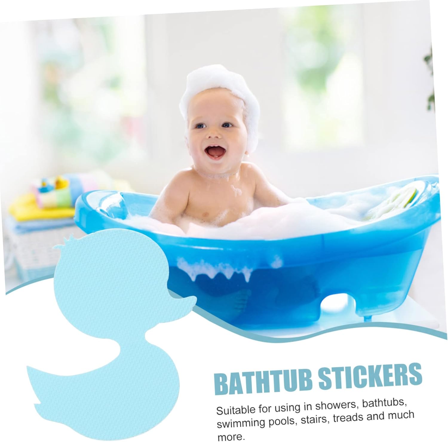 TOPPERFUN 24Pcs Duck Shaped Nonslip Bathtub Stickers
