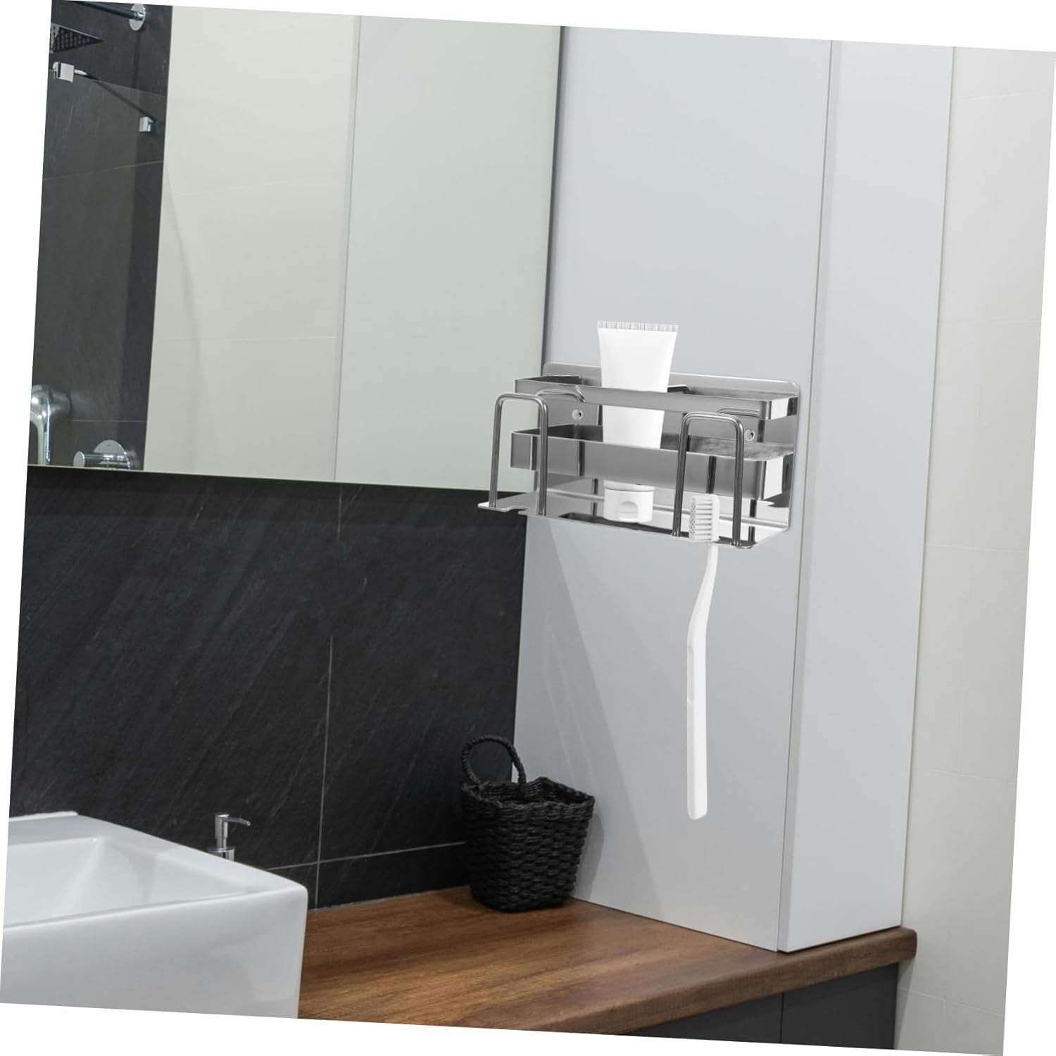 Unomor Space-Saving Toothbrush Holder with Anti-Slip Design
