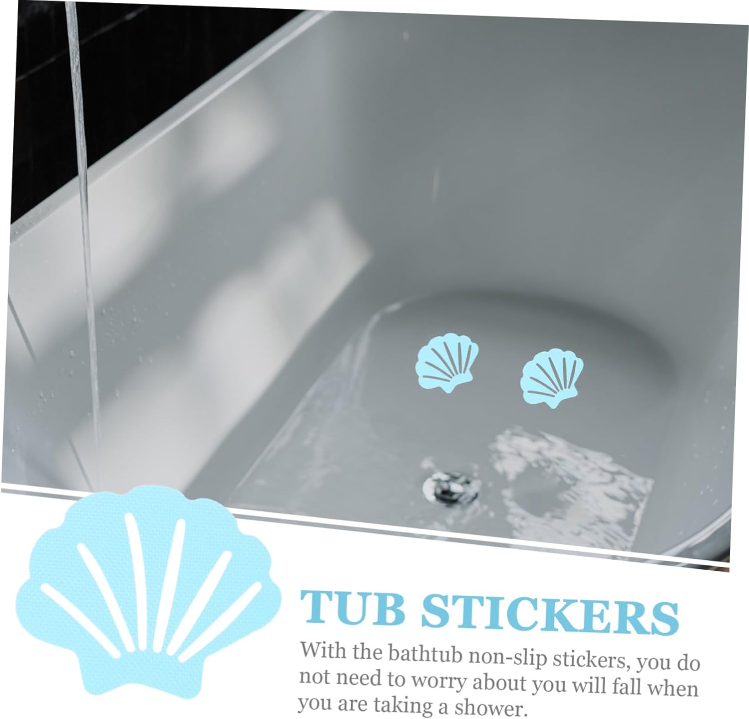 COSMEVIVI 30pcs Shell-Shaped Anti-Slip Stickers for Bathrooms and Stairs