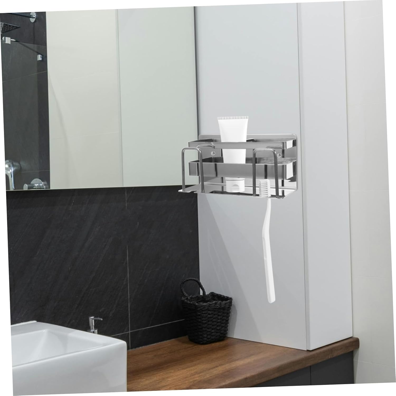 Stainless Steel Wall Mount Toothbrush Holder for Bathroom